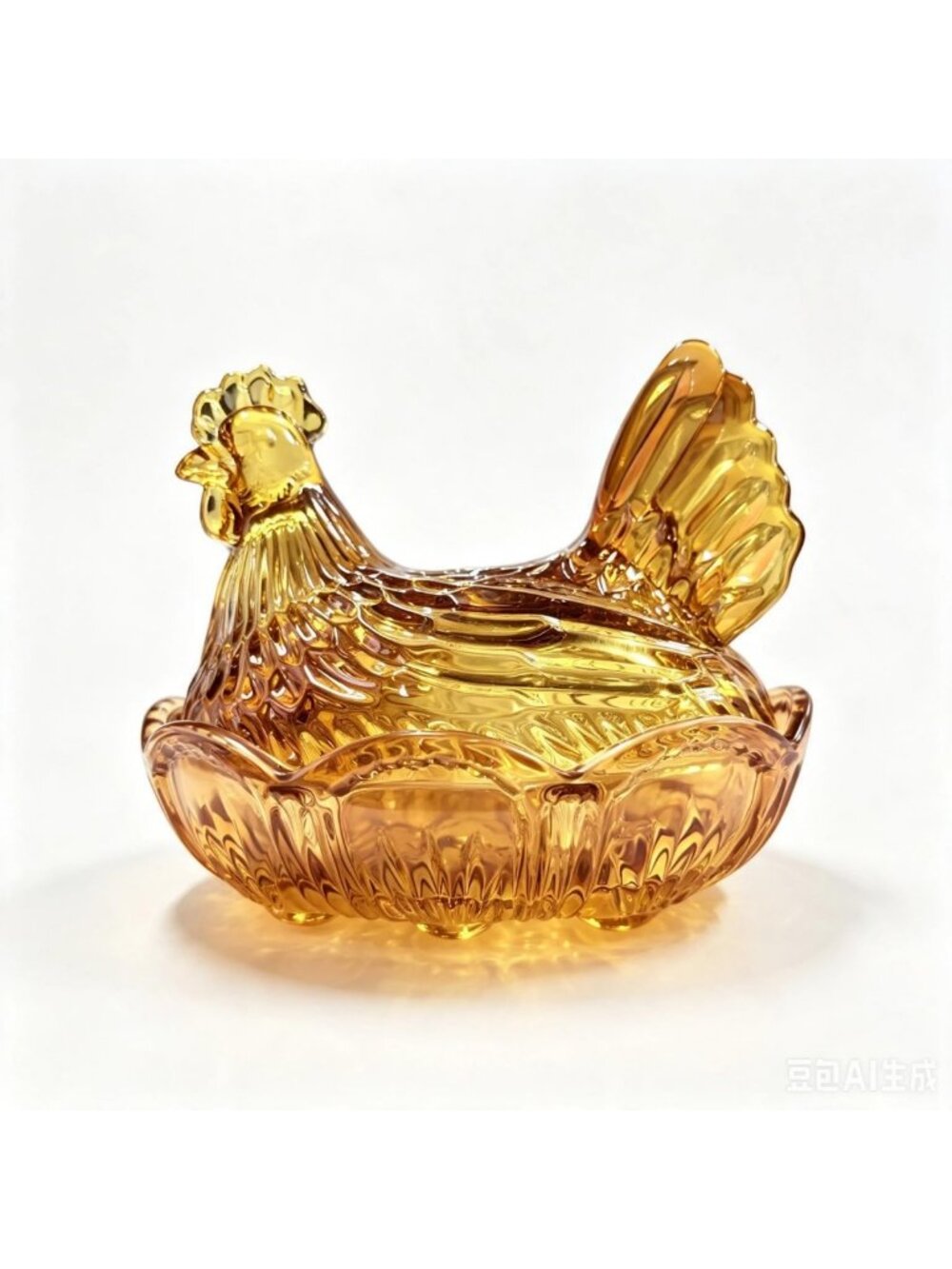 Vintage Glass Hen on Nest Dish with Lid - Decorative Candy Holder for Sweets